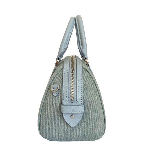 Kate Spade Blue Sparkly Beaded Texture Satchel Handbag Top Handle Bag - Picture 4 of 11